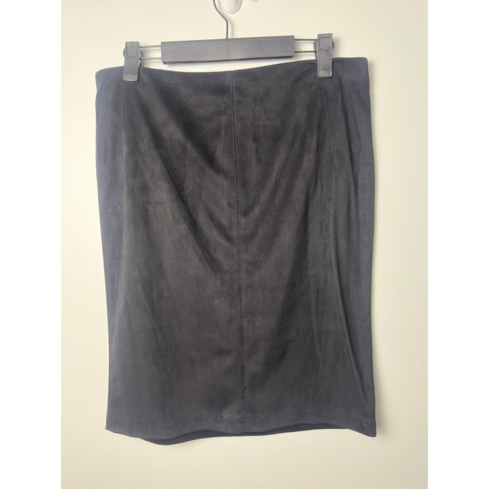 Cupcakes and Cashmere Pencil Skirt Wm 8 Black Faux Suede Knee Length